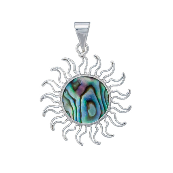 charles albert Sterling Silver Natural Abalone Sun Pendant Sterling Silver Pendants