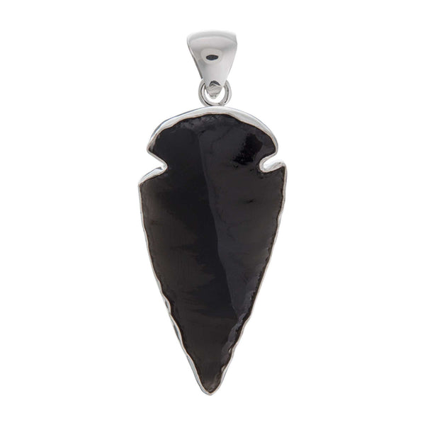 charles albert Sterling Silver Obsidian Arrowhead Pendant Sterling Silver Pendants