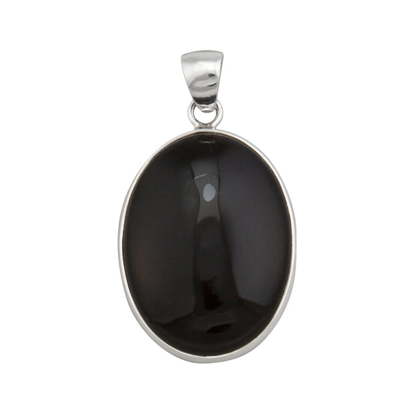 charles albert Sterling Silver Onyx Oval Pendant Sterling Silver Pendants