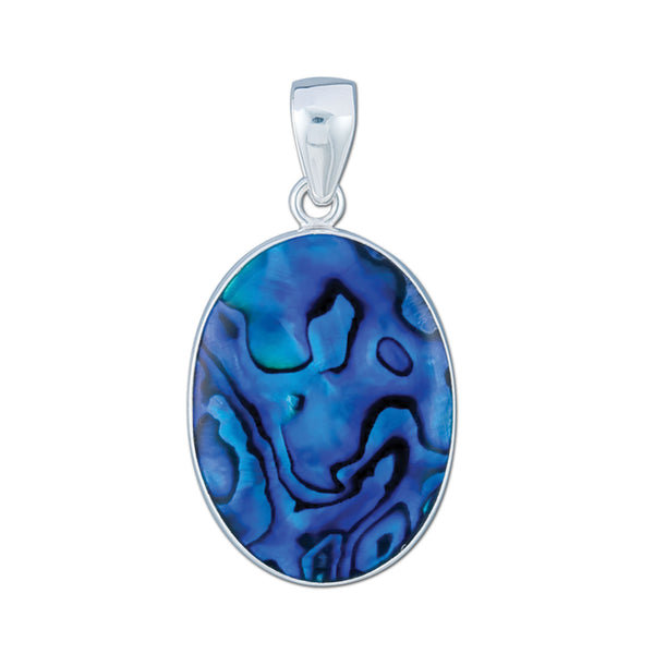 charles albert Sterling Silver Oval Blue Abalone Pendant Sterling Silver Pendants