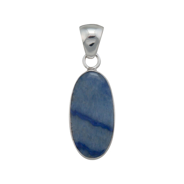 charles albert Sterling Silver Oval Blue Aventurine Pendant Sterling Silver Pendants