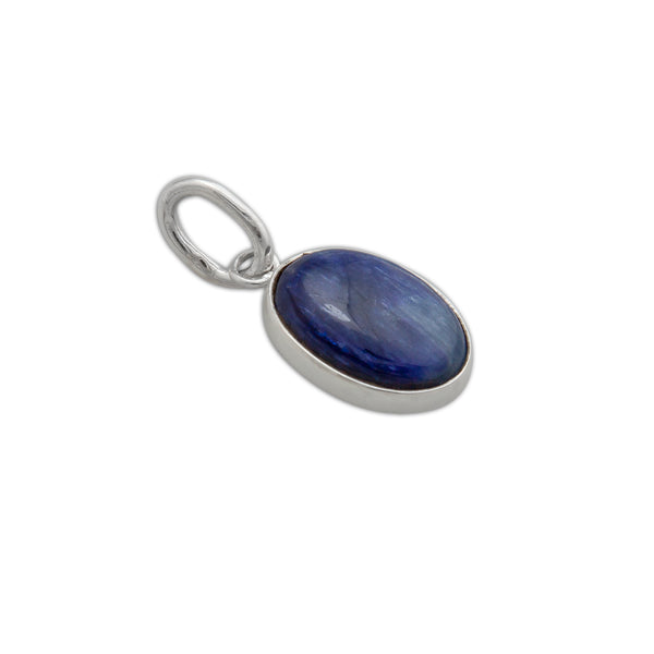 Charles Albert Sterling Silver Oval Kyanite Charm Pendant Sterling Silver Pendants
