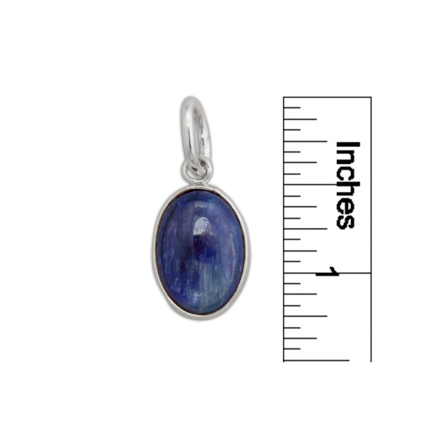 Charles Albert Sterling Silver Oval Kyanite Charm Pendant Sterling Silver Pendants