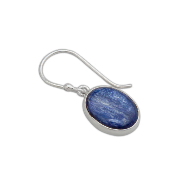 Charles Albert Sterling Silver Oval Kyanite Drop Earrings Sterling Silver Earrings