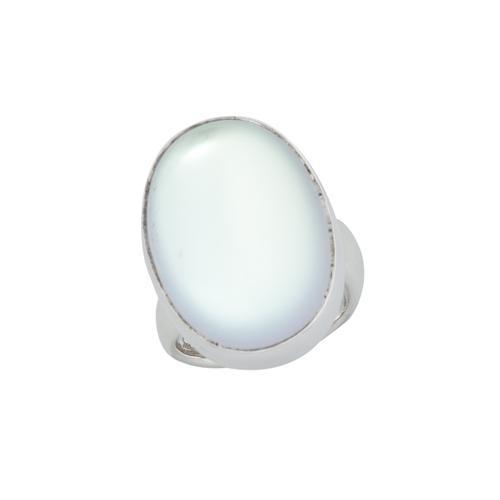 charles albert Sterling Silver Oval Luminite Adjustable Ring Sterling Silver Rings