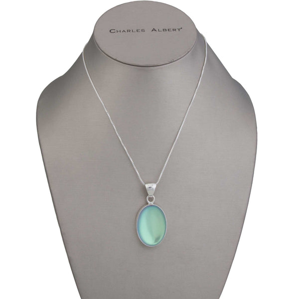 Charles Albert Sterling Silver Oval Luminite Pendant Sterling Silver Pendants