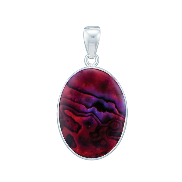 charles albert Sterling Silver Oval Red Abalone Pendant Sterling Silver Pendants
