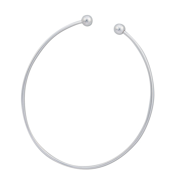 charles albert Sterling Silver Oval Tube Neckwire with Removable Ball 15% Off - Discontinued Items