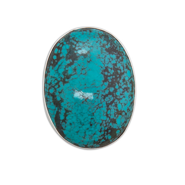 Charles Albert Sterling Silver Oval Turquoise Adjustable Ring Sterling Silver Rings