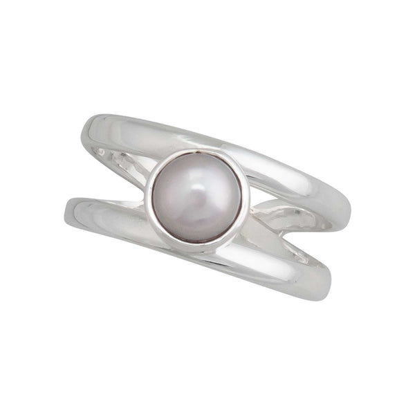 charles albert Sterling Silver Pearl Adjustable Cuff Ring Sterling Silver Rings