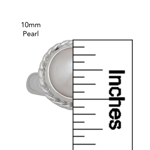 Charles Albert Sterling Silver Pearl Adjustable Rope Ring Sterling Silver Rings