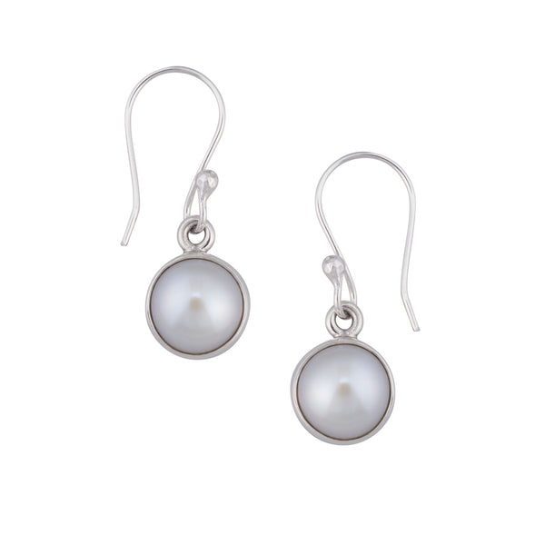 charles albert Sterling Silver Pearl Drop Earrings Sterling Silver Earrings