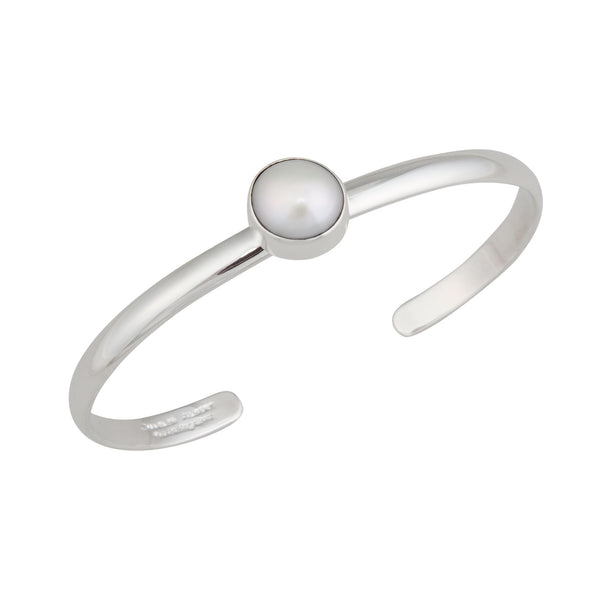 Charles Albert Sterling Silver Pearl Mini Cuff Sterling Silver Bracelets + Cuffs