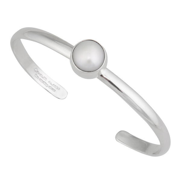 charles albert Sterling Silver Pearl Mini Cuff Sterling Silver Bracelets + Cuffs