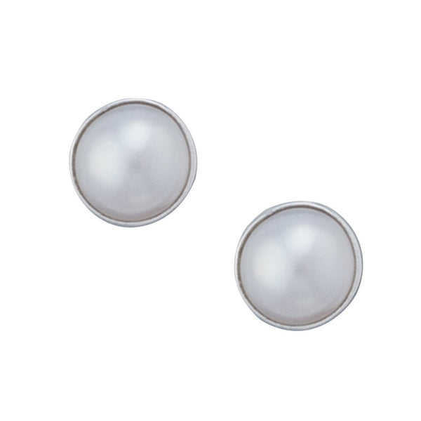 charles albert Sterling Silver Pearl Post Earrings Sterling Silver Earrings