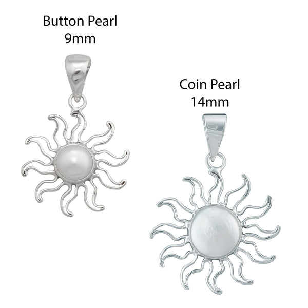 charles albert Sterling Silver Pearl Sun Pendant Sterling Silver Pendants