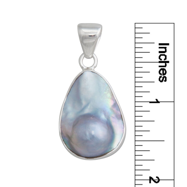 Charles Albert Sterling Silver Petite Mabe Blister Pearl Pendant Sterling Silver Pendants