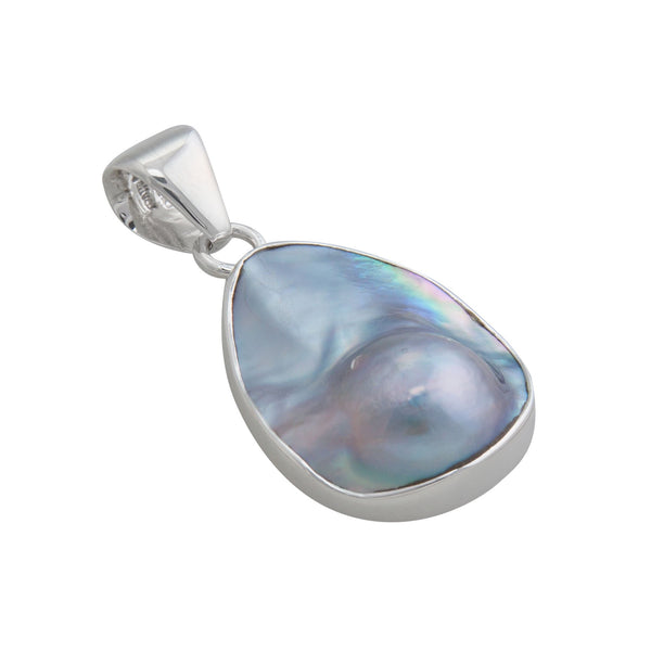 Charles Albert Sterling Silver Petite Mabe Blister Pearl Pendant Sterling Silver Pendants