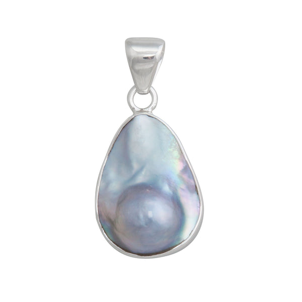 charles albert Sterling Silver Petite Mabe Blister Pearl Pendant Sterling Silver Pendants