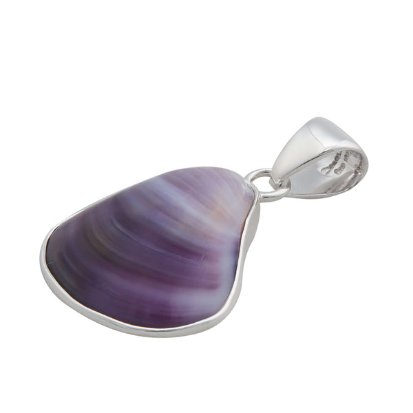 Charles Albert Sterling Silver Purple Clam Shell Pendant Sterling Silver Pendants