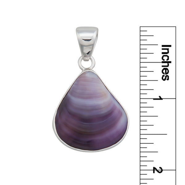 Charles Albert Sterling Silver Purple Clam Shell Pendant Sterling Silver Pendants