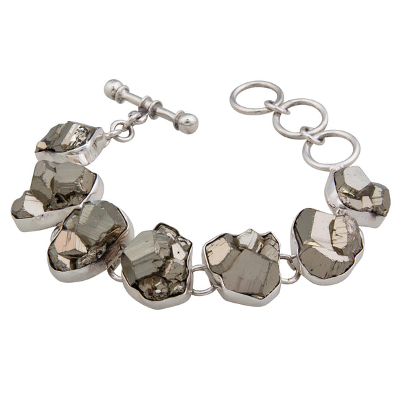 Charles Albert Sterling Silver Pyrite Bracelet Sterling Silver Bracelets + Cuffs