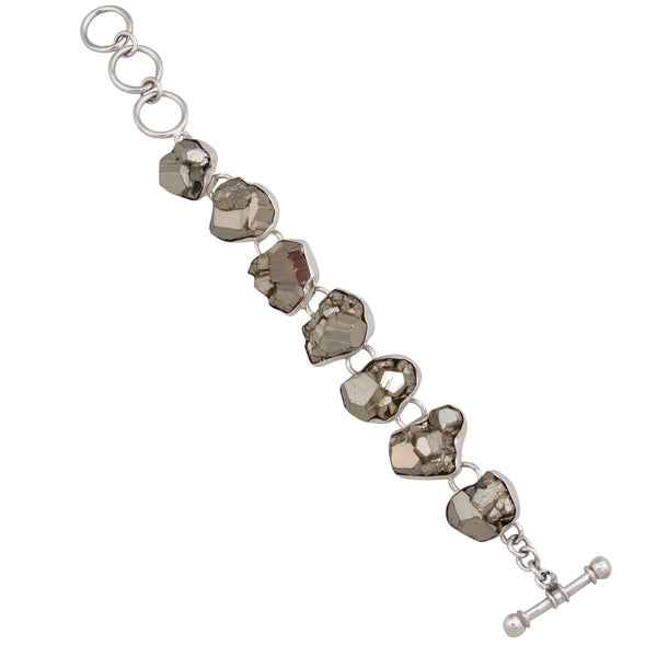 Charles Albert Sterling Silver Pyrite Bracelet Sterling Silver Bracelets + Cuffs