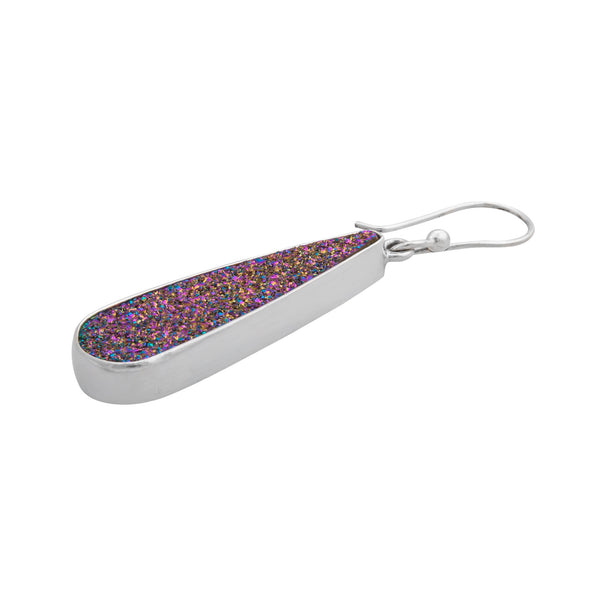 Charles Albert Sterling Silver Rainbow Druzy Teardrop Earrings Sterling Silver Earrings
