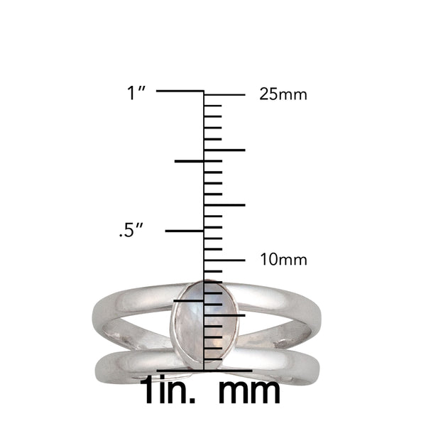 Charles Albert Sterling Silver Rainbow Moonstone Adjustable Cuff Ring Sterling Silver Rings