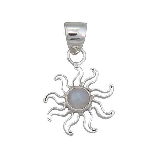 charles albert Sterling Silver Rainbow Moonstone Sun Pendant Sterling Silver Pendants