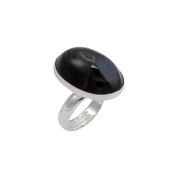 Charles Albert Sterling Silver Rainbow Obsidian Adjustable Ring Sterling Silver Rings