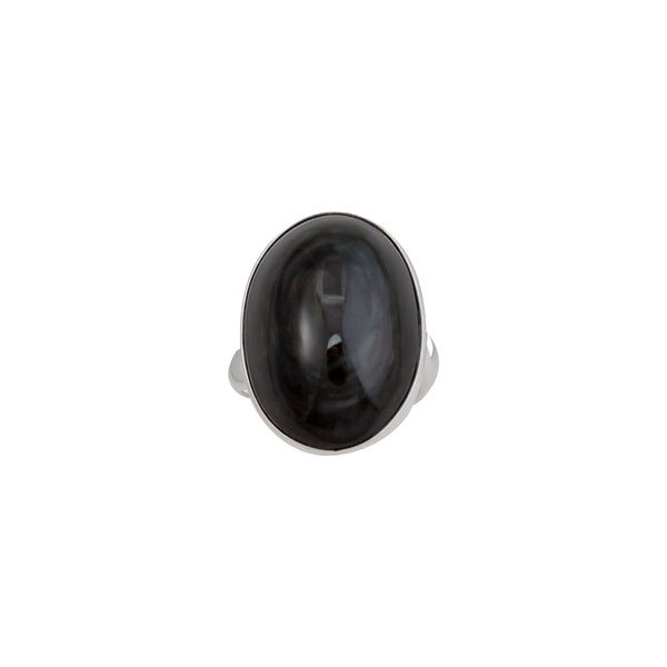 charles albert Sterling Silver Rainbow Obsidian Adjustable Ring Sterling Silver Rings