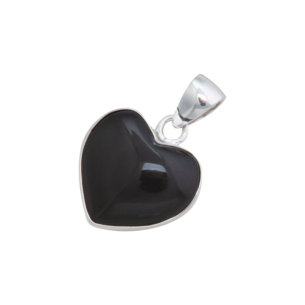 Charles Albert Sterling Silver Rainbow Obsidian Heart Pendant Sterling Silver Pendants