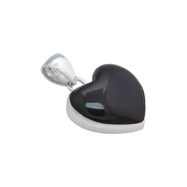 Charles Albert Sterling Silver Rainbow Obsidian Heart Pendant Sterling Silver Pendants