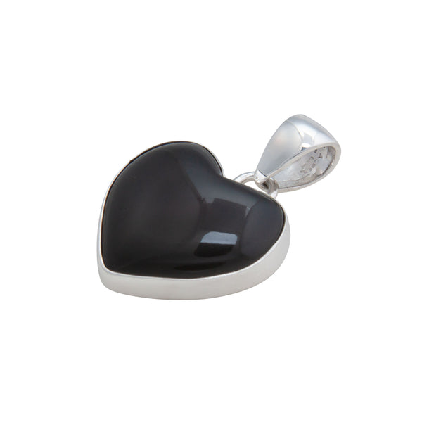Charles Albert Sterling Silver Rainbow Obsidian Heart Pendant Sterling Silver Pendants