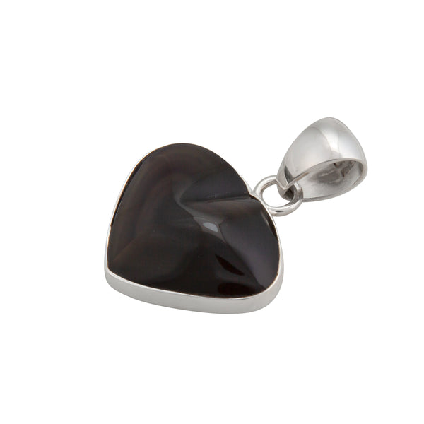 Charles Albert Sterling Silver Rainbow Obsidian Heart Pendant Sterling Silver Pendants