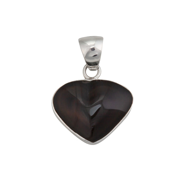 charles albert Sterling Silver Rainbow Obsidian Heart Pendant Sterling Silver Pendants