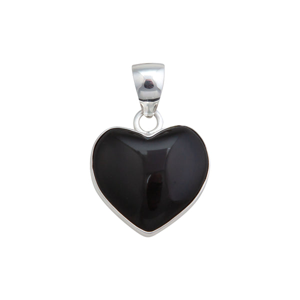 charles albert Sterling Silver Rainbow Obsidian Heart Pendant Sterling Silver Pendants
