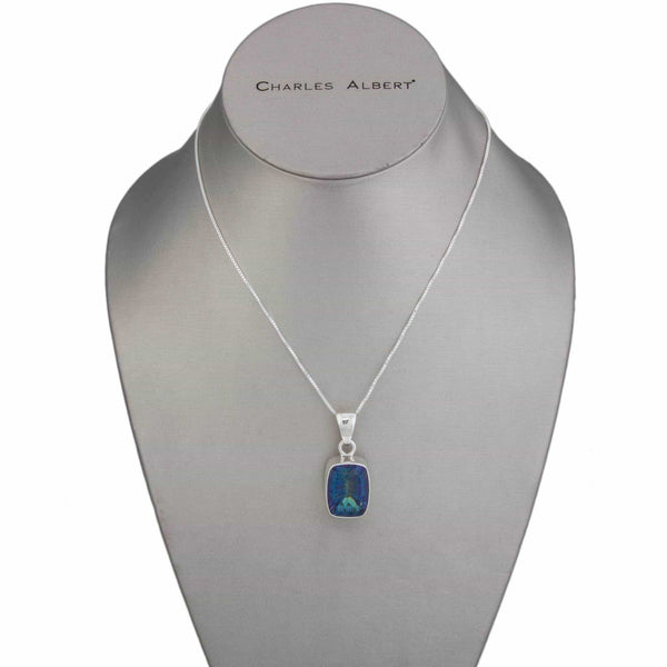 Charles Albert Sterling Silver Rectangle Mystic Quartz Pendant Sterling Silver Pendants