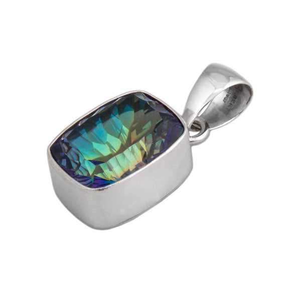 Charles Albert Sterling Silver Rectangle Mystic Quartz Pendant Sterling Silver Pendants