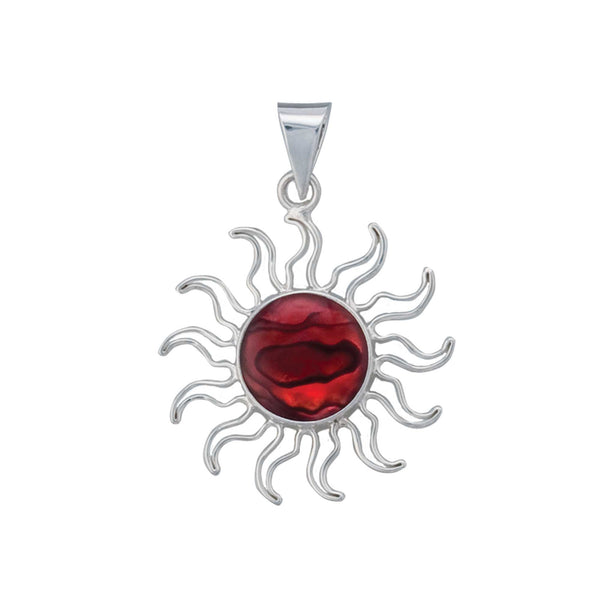 charles albert Sterling Silver Red Abalone Sun Pendant Sterling Silver Pendants