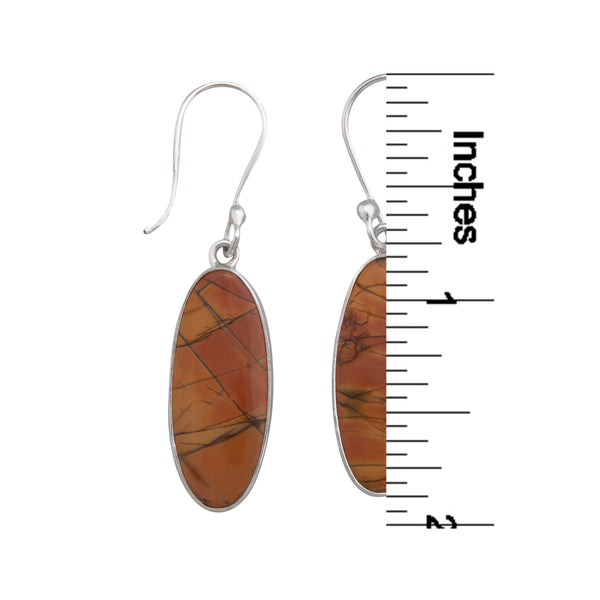 Charles Albert Sterling Silver Red Creek Jasper Drop Earrings Sterling Silver Earrings