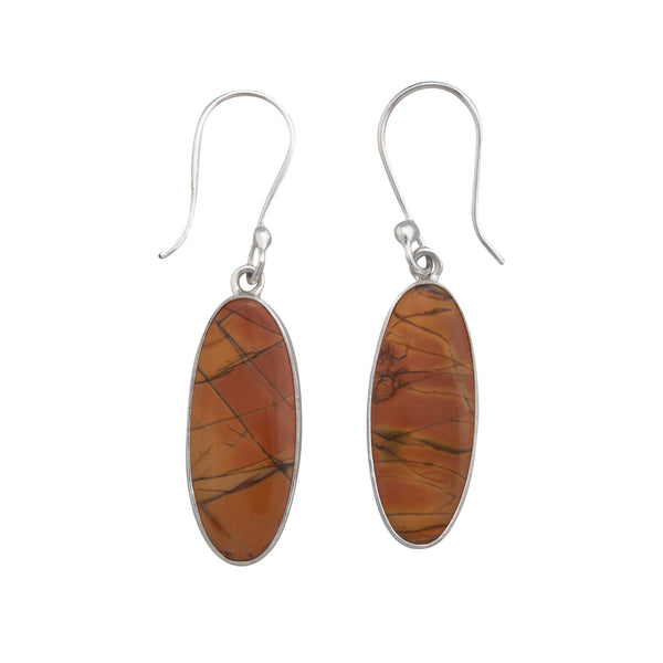 charles albert Sterling Silver Red Creek Jasper Drop Earrings Sterling Silver Earrings