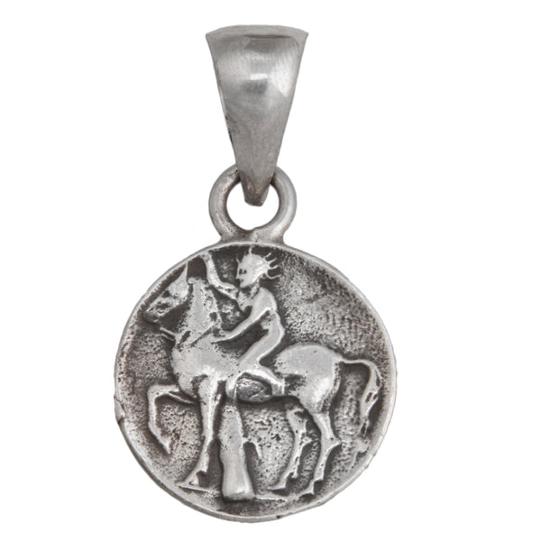 Charles Albert Sterling Silver Replica Boy On Dolphin Greek Coin Pendant Sterling Silver Pendants