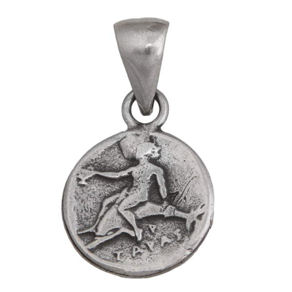 Charles Albert Sterling Silver Replica Boy On Dolphin Greek Coin Pendant Sterling Silver Pendants
