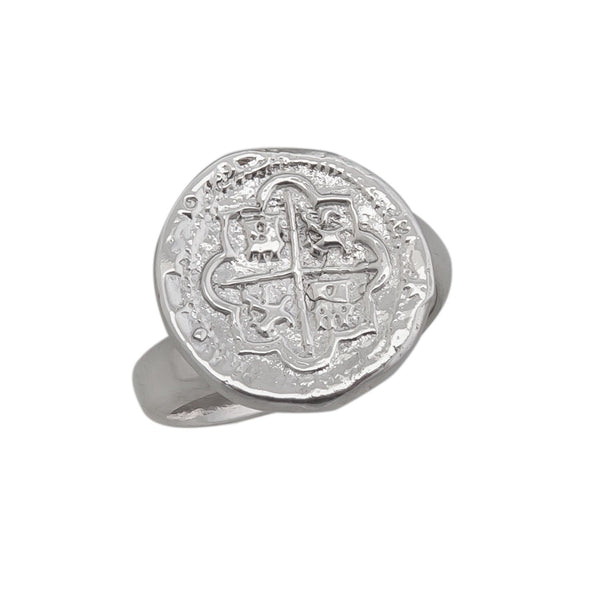 Charles Albert Sterling Silver Replica Spanish Coin Adjustable Ring Sterling Silver Rings