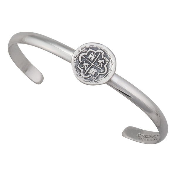 Charles Albert Sterling Silver Replica Spanish Coin Mini Cuff Sterling Silver Bracelets + Cuffs