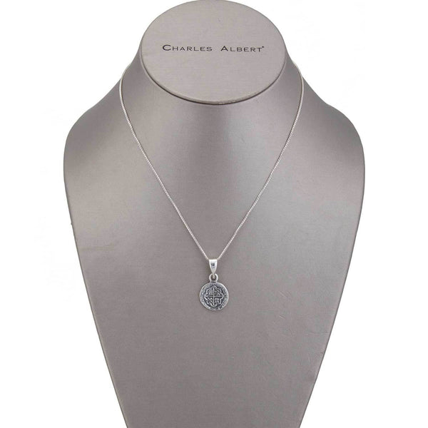 Charles Albert Sterling Silver Replica Spanish Coin Pendant Sterling Silver Pendants