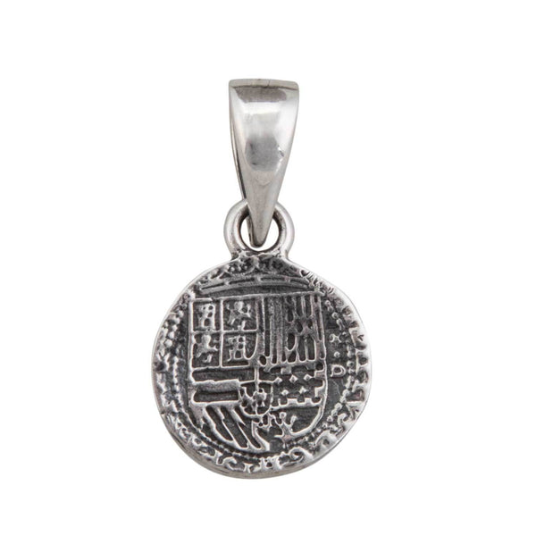 Charles Albert Sterling Silver Replica Spanish Coin Pendant Sterling Silver Pendants
