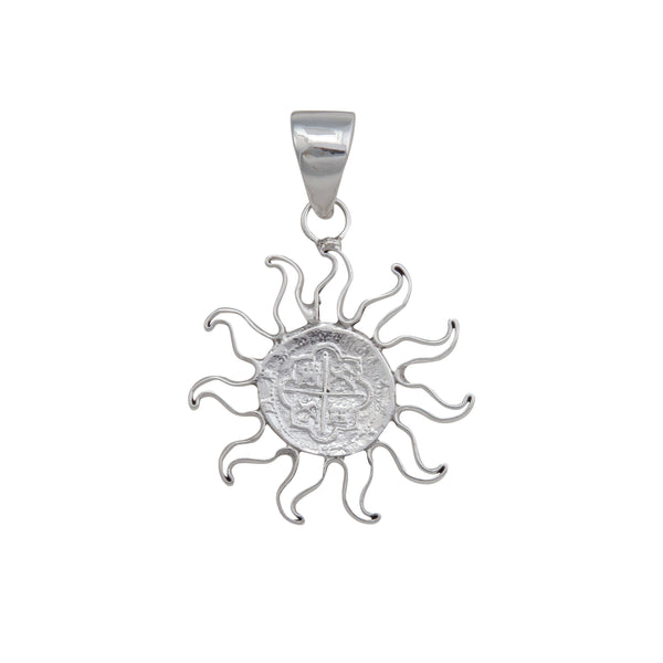 charles albert Sterling Silver Replica Spanish Coin Sun Pendant Sterling Silver Pendants
